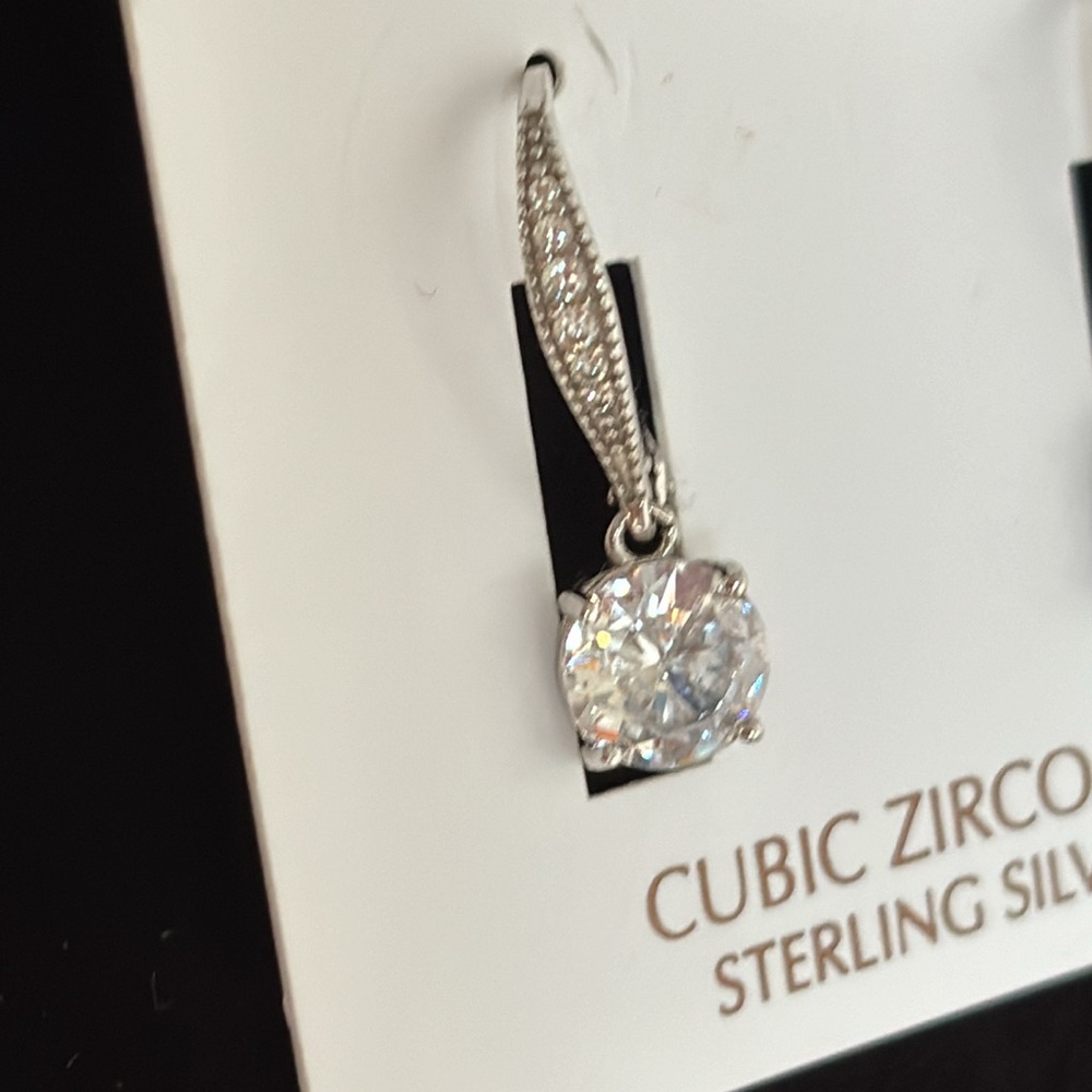 NWT Giani Bernini Cubic Zirconia Sterling Silver Drop Earrings - Picture 8 of 9